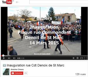 2015 03 14 INAUGURATION A BEZIERS  DE LA RUE DU COMMANDANT HELIE DENOIX